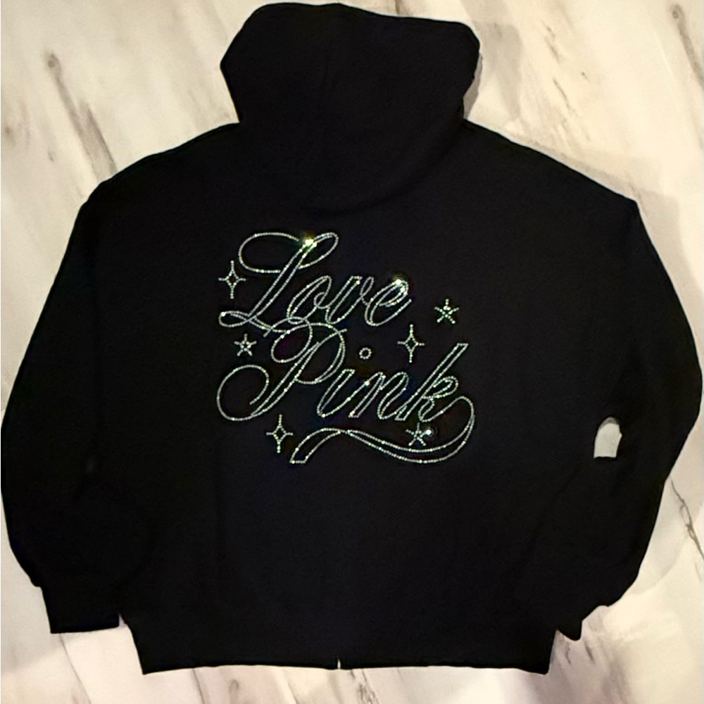 NEW VICTORIAS SECRET PINK BLING HOODIE LIMITED ED. XS-XXL